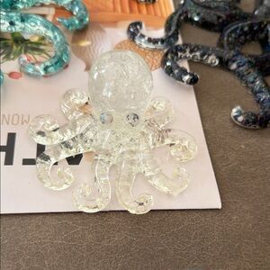 Crystal Clear Glass Octopus Figurine
